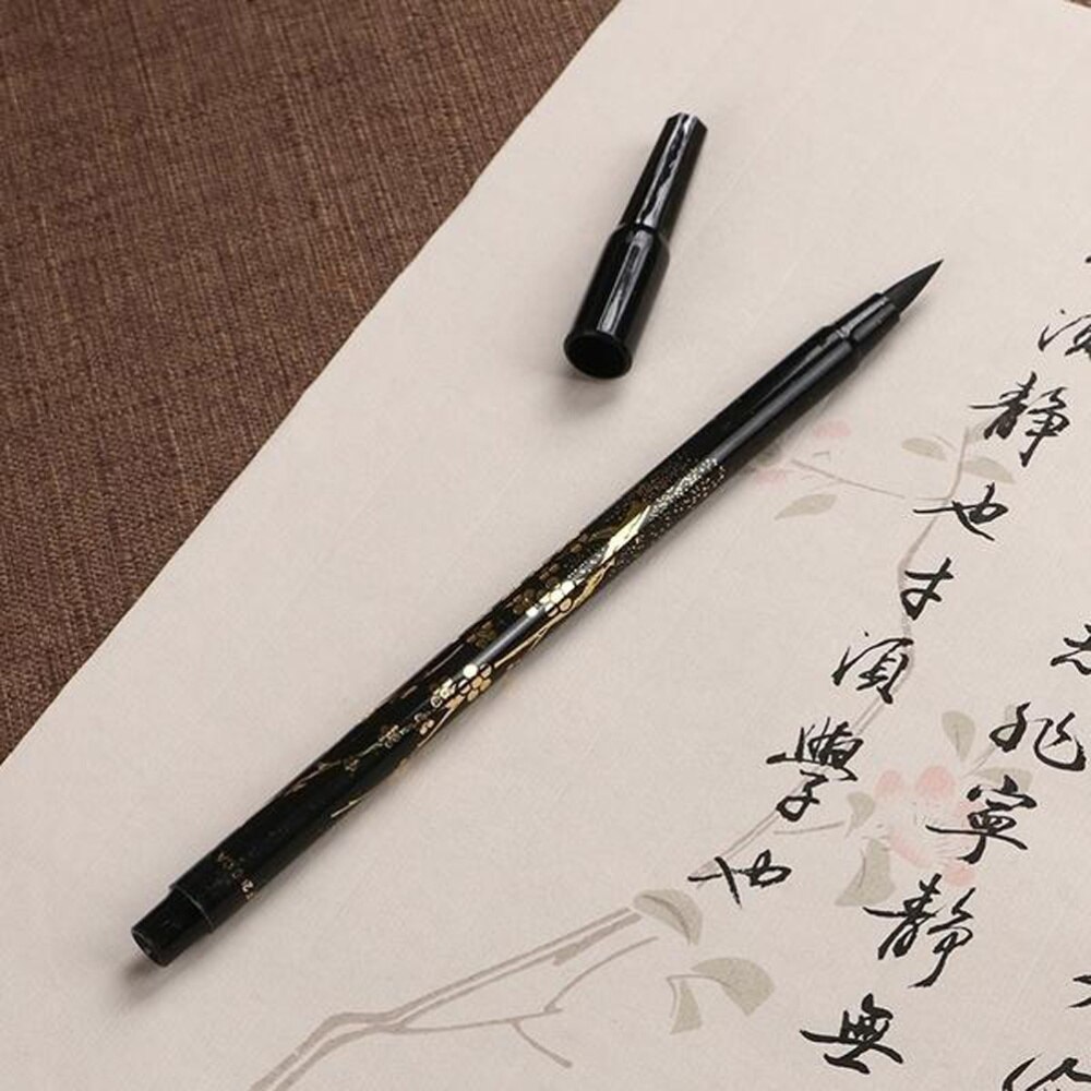 Soft Single Tip Calligraphy Brush Pen Art Marker for Chinese Calligraphy Standard Script Kanji Characters (Random Style)