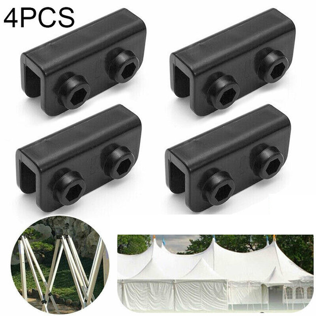 1/4Pcs Black Rectangular Bracket Pop-Up Gazebo Replacement Connector Spare Parts Outdoor Tent Accessories: 4Pcs