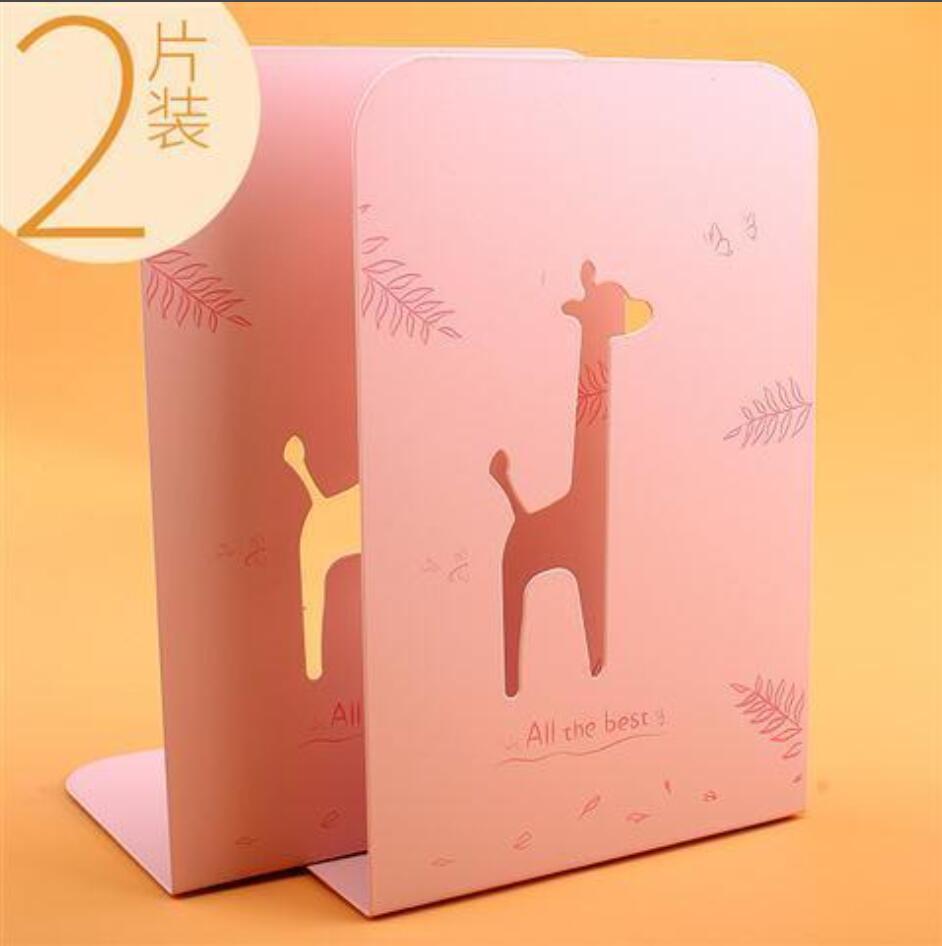 Metal Hollow Cute Bookends L-shaped Desk Organizer Desktop Book Holder School Stationery Office Accessories: 6