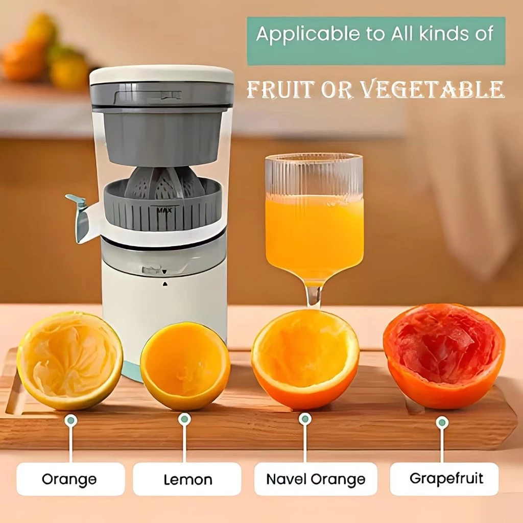 Elektrisk fruktpress bärbar juicepress med en skruv fruktpress usb-laddning apelsin citron frukt- och grönsaksjuicepress