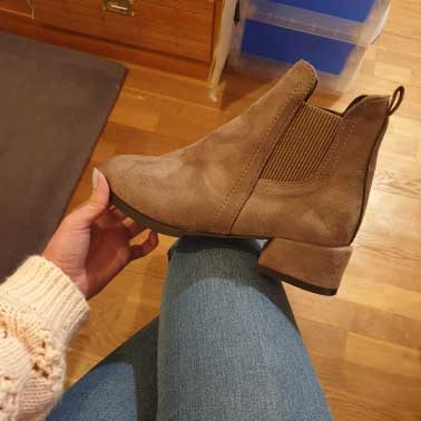 Botas cortas para Invierno para mujer, Botas de caballero a la , botines de tacón alto, puntiagudas, cálidas Botas étnicas de piel