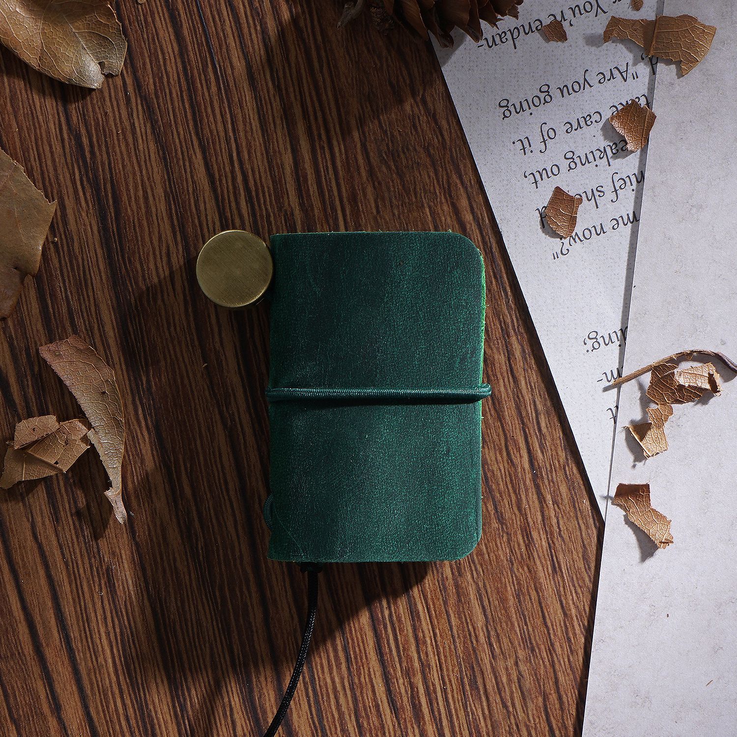 Mini Journal Cute Leather Cover Notebook Small Diary Retro Portable Travel Book DIY Blank Pages Memo Sketchbook: Crazy Hores Green