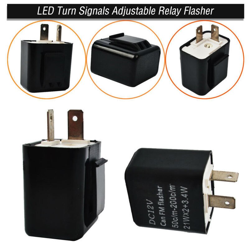 12V 2 Spille Led Diventa Relè Regolabile Frequenza Lampeggiatore Di Direzione Blinker Indicatore Di Relè Moto Meubi TSLM1