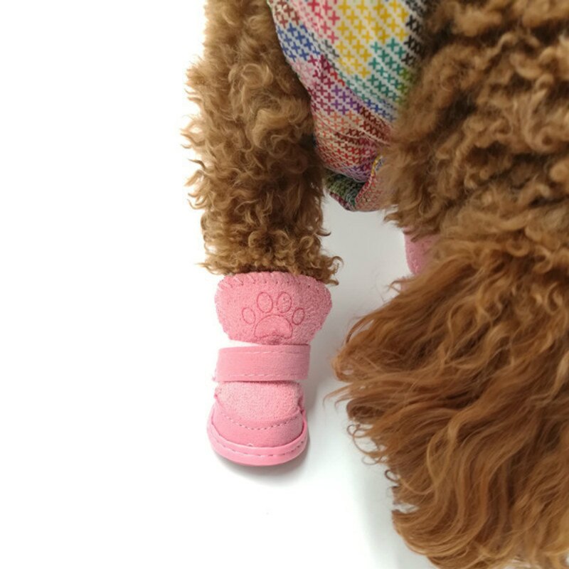 S-XXL Winter Warm Schoenen Voor Honden 4 Stks/set Leuke Hond Laarzen Sneeuw Wandelschoenen Katoen Blend Puppy Sneakers Dierbenodigdheden