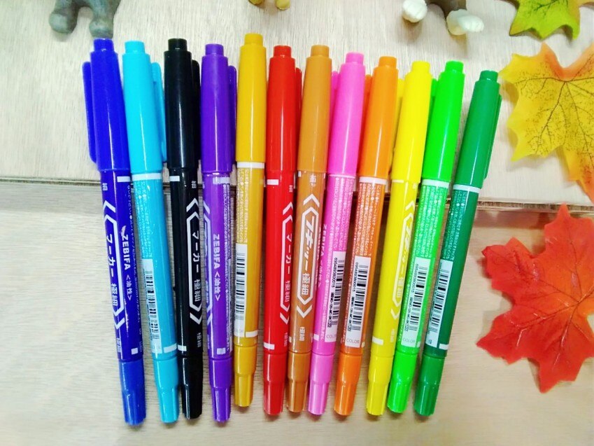 Marqueurs de peinture à base d'huile à double tête colorée, 12 pièces, stylo à séchage rapide étanche pour Album Album à faire soi-même CD, papeterie de décoration