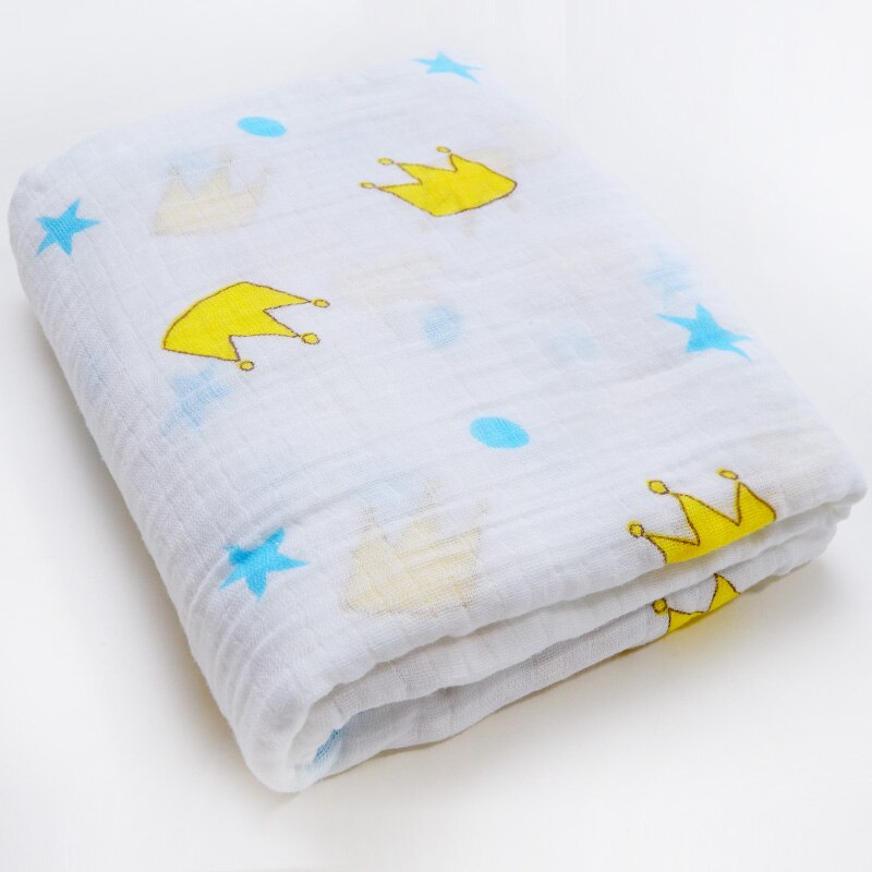 Klaring! Mousseline Inbakeren Baby Deken Zachte Katoenen Baby Wrap Sjaal Multiuse Baby Badhanddoek Luier Beddengoed Accessoires: crown