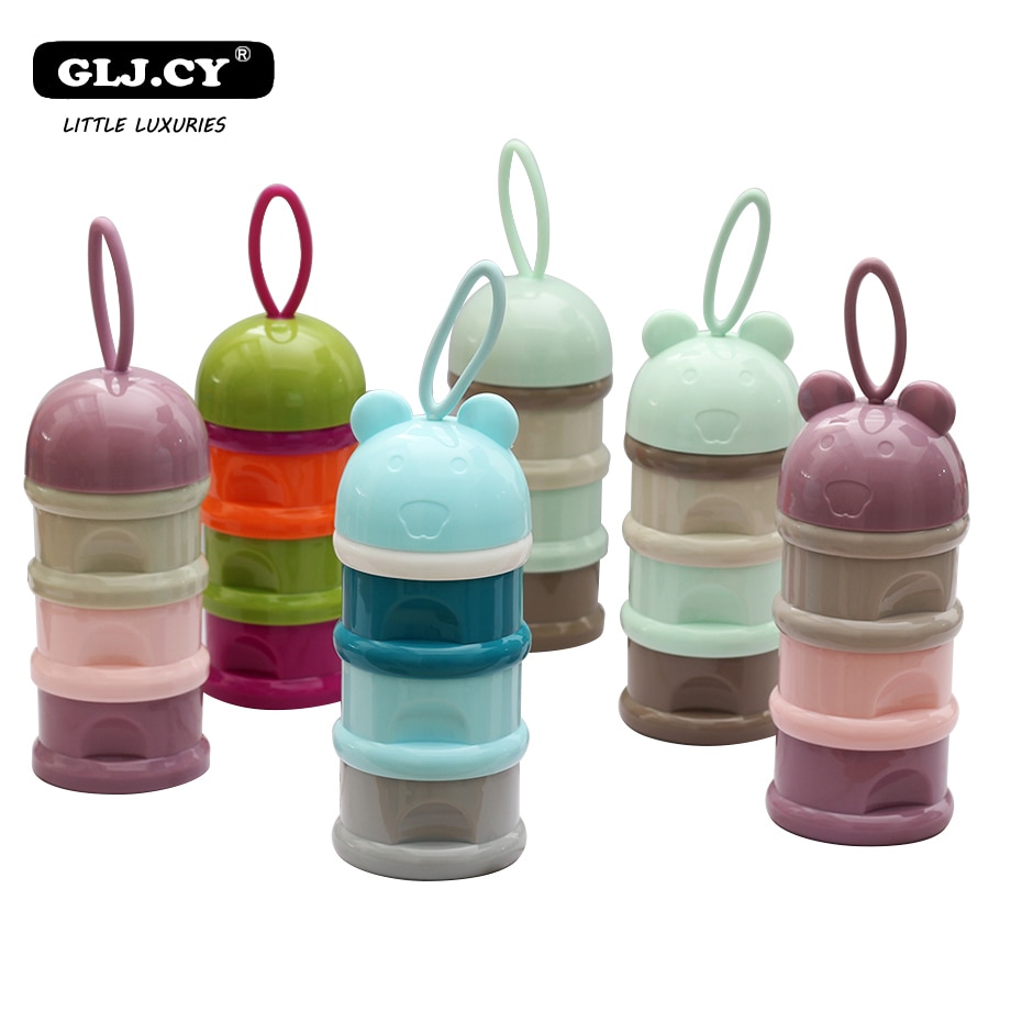 3-layer Frog Style Portable Baby Food Storage Box Essential Cereal Cartoon Milk Powder Boxes Kids Formula Milk Container