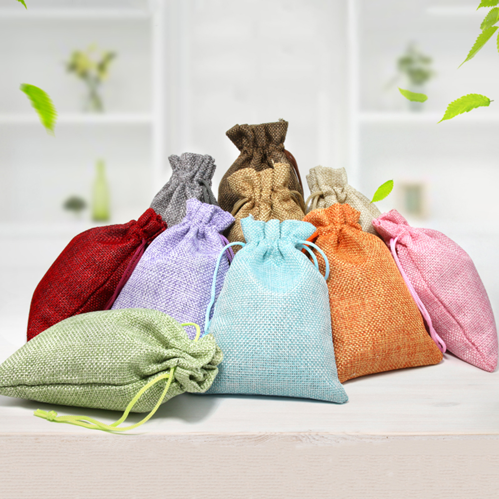 Price Natural Resuable Jute Linen Drawstring Pouch Packaging Bag Logo Printed Jewelry Christmas Bag