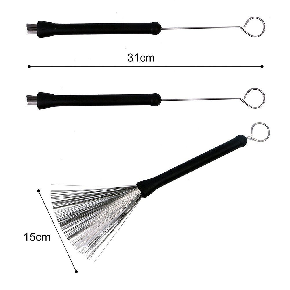 Metal Wire Drum Brushes Cleaning Tool Portable Jazz Musical Retractable Sticks Anti-corrosion Retractable Drum Brush For