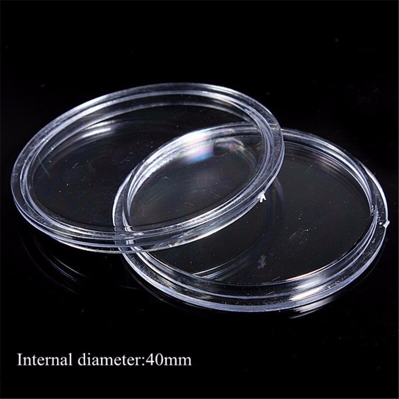 10 Boxed Lighthouse Coin Capsules All Sizes Available Plastic Clear Round 18mm to 50mm Display Case Extra Coin Holder Box: 40