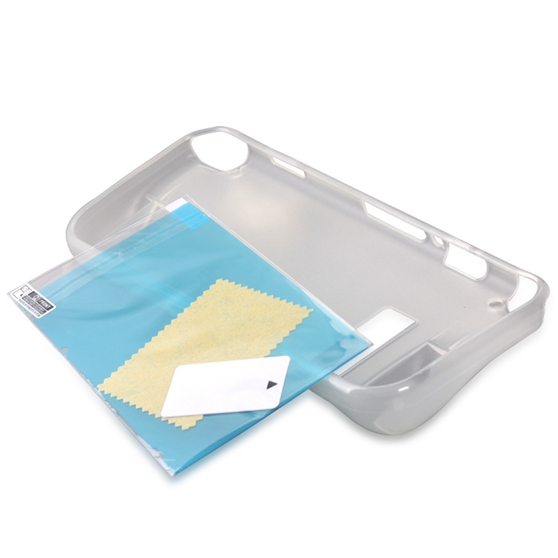 AMS-TPU anti-rayures housse arrière Premium cristal clair choc avec verre trempé protecteur d'écran pour Nintendo Switch blanc