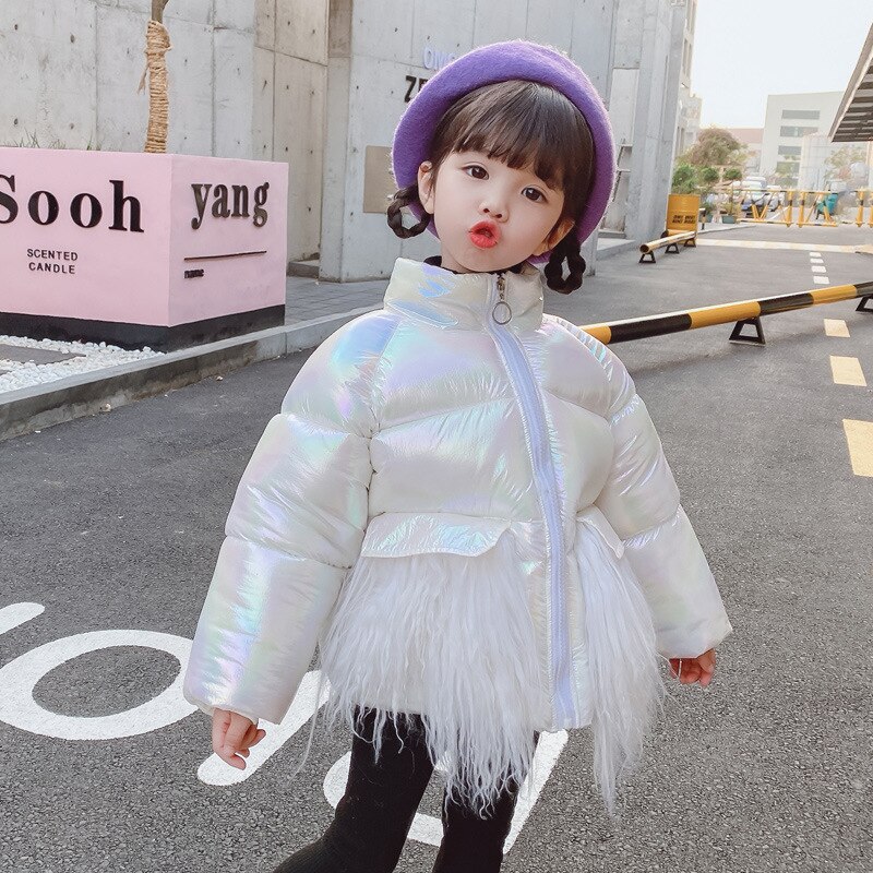 Bambin filles hiver manteau brillant argent rose snowsuit enfants doudoune garçons manteau à capuche parka vêtements d'extérieur pour enfants porter veste de fourrure