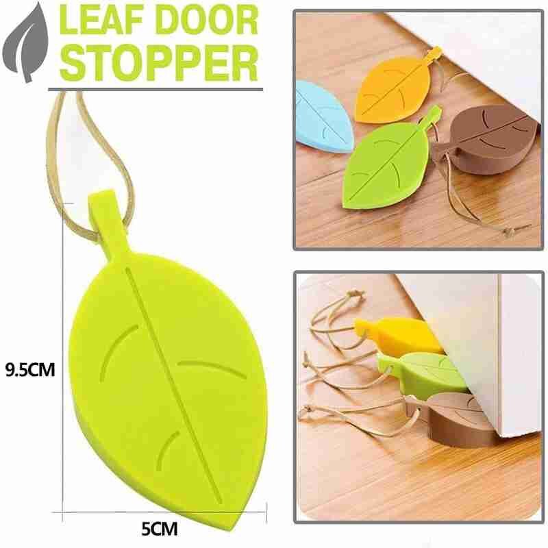 Leaves Silicone Rubber Door Stop Stoppers Door Block Children Anti-Folder Hand Security Door Card Hanging Door Stop
