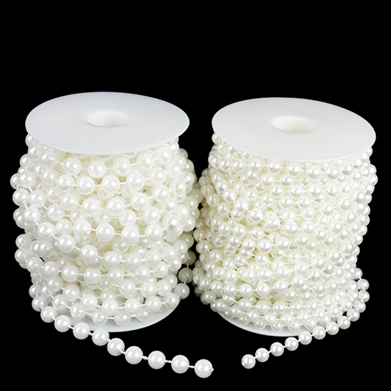 3m imiterede perle perler linje kæde trim 4mm-10mm perle gardin til bryllup brud buket indretning gør-det-selv smykker tøjtilbehør