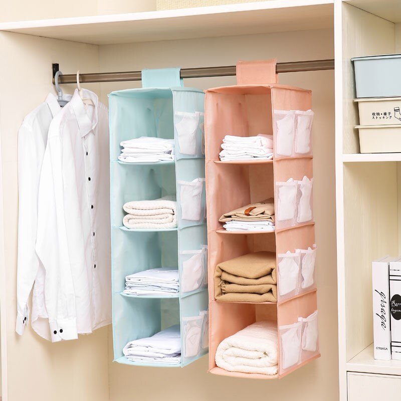 Multi-layer Wardrobe Closet Foldable Item Storage Rack Clothes Inner Hanger closet Oorganizer closets organizer storage shelf