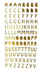 Crafts Bronzing Stickers Silver/Gold DIY Scrapbook Digital letter Alphabet number decorative sticker Toys GYH: Gold Cartoon Letter