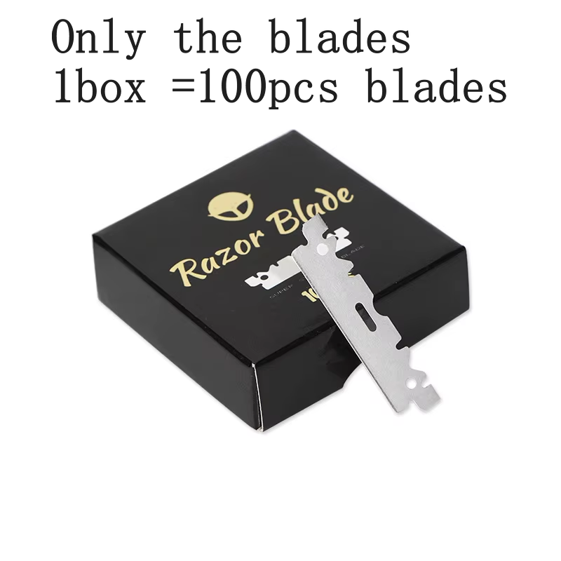 Barbershop Men's Shaver Straight Edge Barber Razor Knives Manual Beard Shaving And Care Replaceable Blades Shavette For Men: green