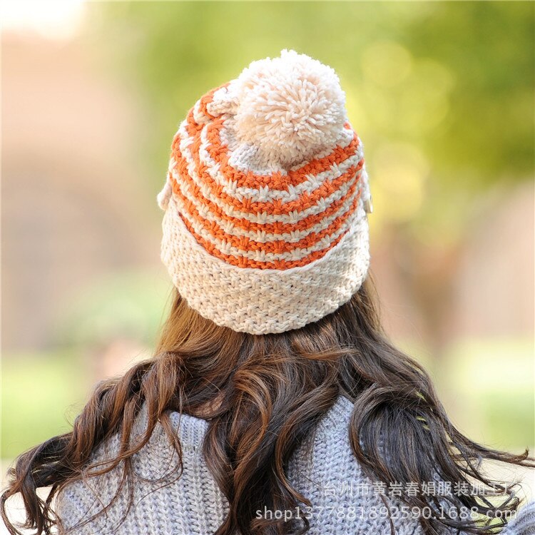 Snor dames winter warme muts met masker dames gebreide muts