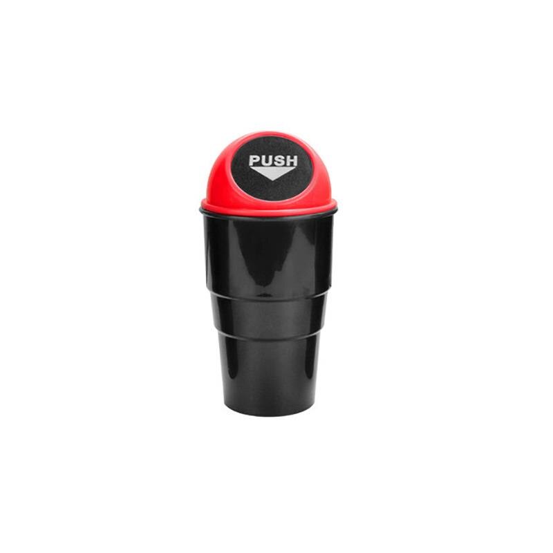Papeleras automáticas para coche, accesorio Universal, contenedor para polvo, funda de resorte, tres colores: Rojo