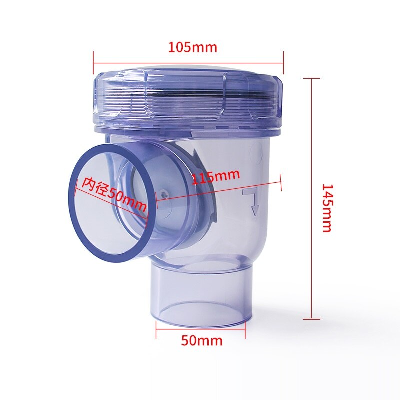1pc 50mm PVC Blue Transparent Check Valve Anti-Backflow Check Valve Kitchen Sewer Pipe Water Pipe One-Way Valve: Vertical