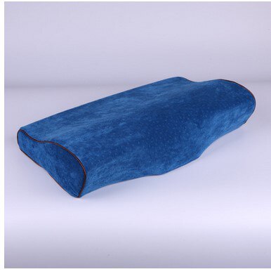 Orthopedische Geheugen Kussen Voor Nekpijn Bescherming Trage Rebound Memory Foam Kussen Gezondheidszorg Cervicale Nek Kussensloop: Blue with cover