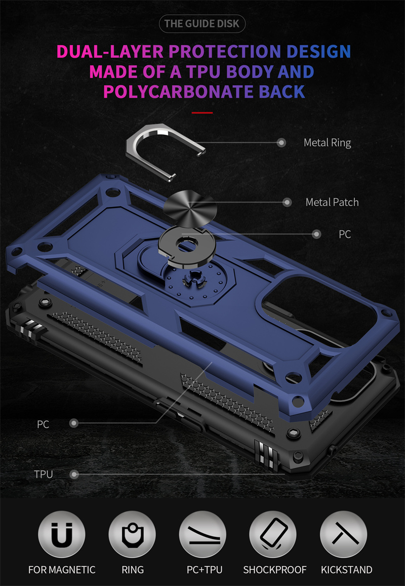 Funda de teléfono A prueba de golpes para OPPO A94 5G, carcasa trasera de PC dura con anillo de soporte magnético para coche Reno 5Z 5 Z Reno5Z A 94 Oppoa94