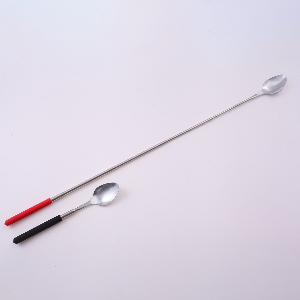 Funny Spoon Extension Long Extendable Home Kitchen Living Telescopic Freeloader Trick Prank BBQ Tool SWWq
