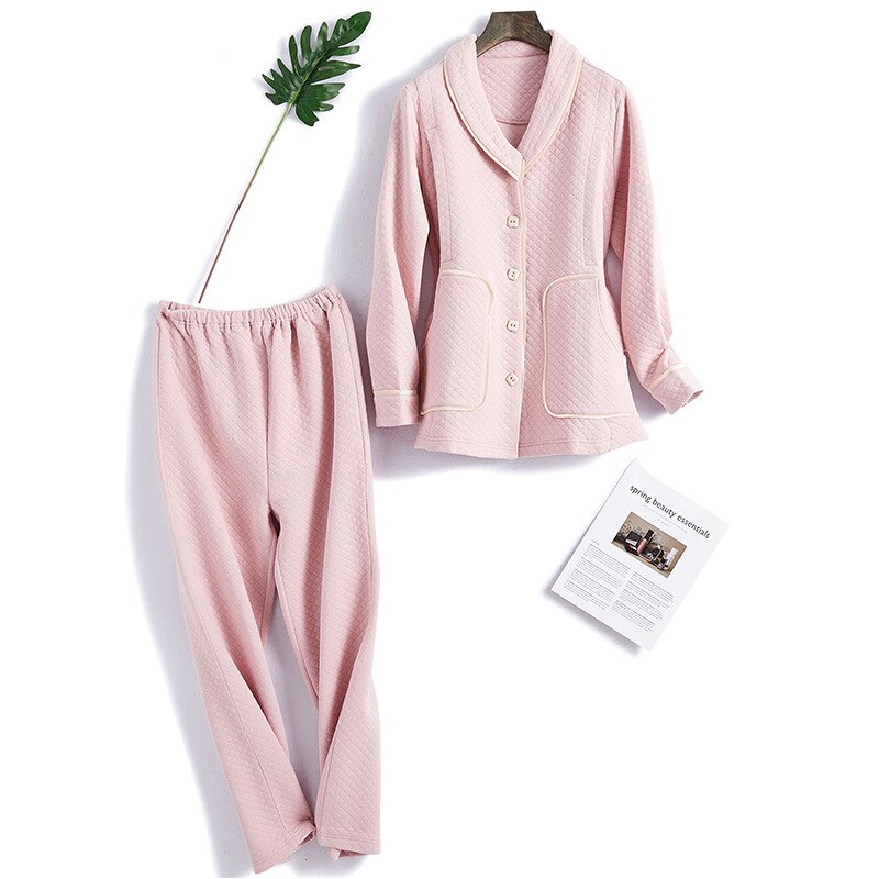 Vinter ammende pyjamas barsel kappe sæt til gravide barsel pyjamas nattøj 2 stk / sæt