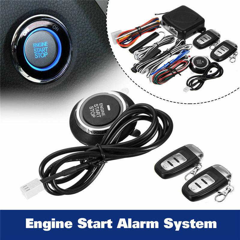 12V Universal 8Pcs Car Alarm Keyless Start Security System PKE Induction Anti-theft Keyless Entry Push Button Remote System