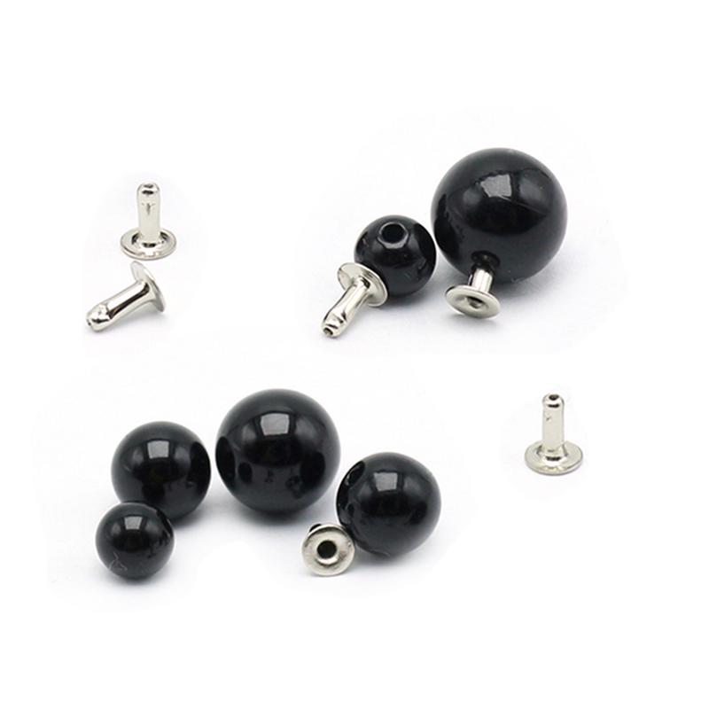 100pcs DIY Clothing Accessories Pearl Cap Rivets Craft Repair Pearl Knitting Lace Hat Hair Uppers Decor Accessories: 8mm Black