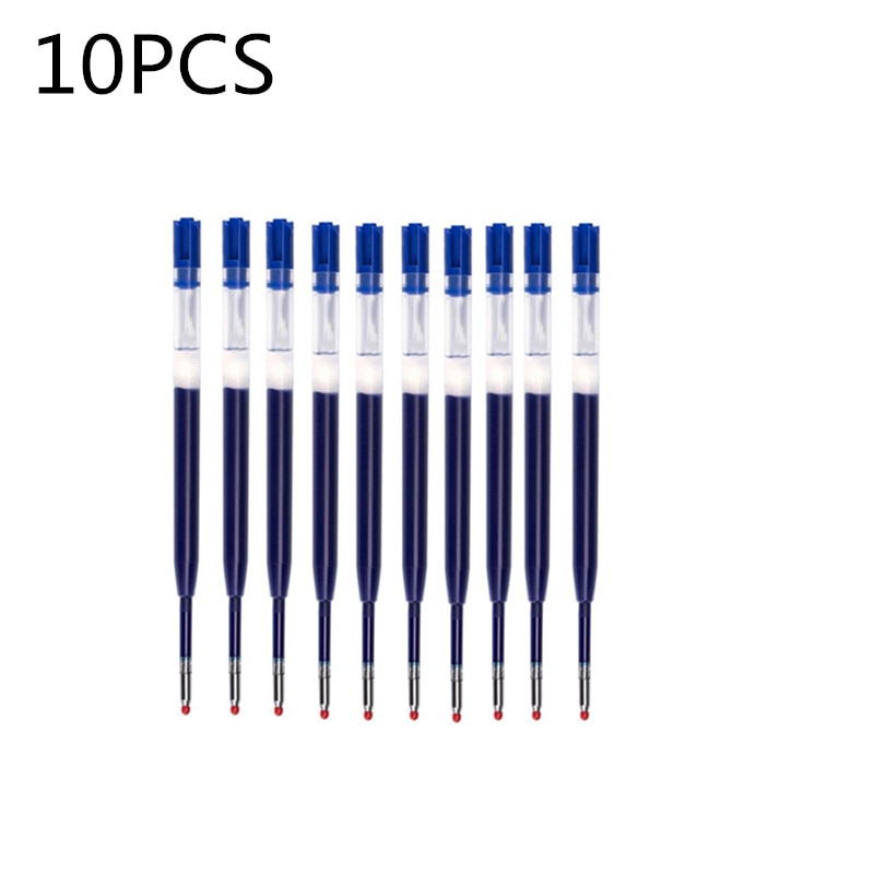 G2 red blue black water based signature refill 0.5mm rotating metal pen to replace carbon refill and press the neutral core: 10PCS Blue