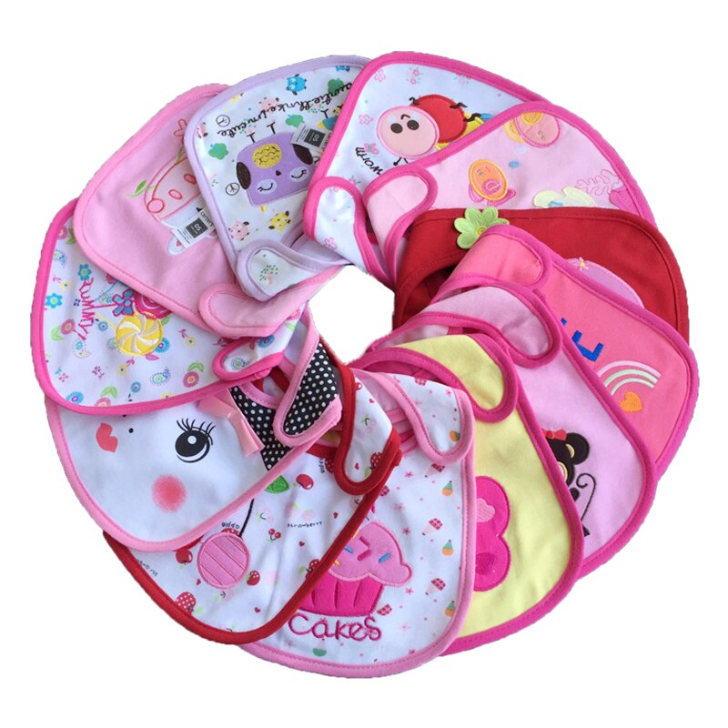 Bavoirs en coton imperméables pour bébés, 30 pièces/lot, ventes mixtes, pour garçons ou filles, trk0010