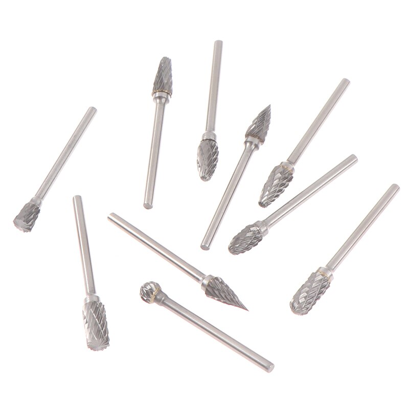 10 Stks/set Hardmetalen Frees Rotary Bestand Frees Polijsten Hoofd 3*6Mm