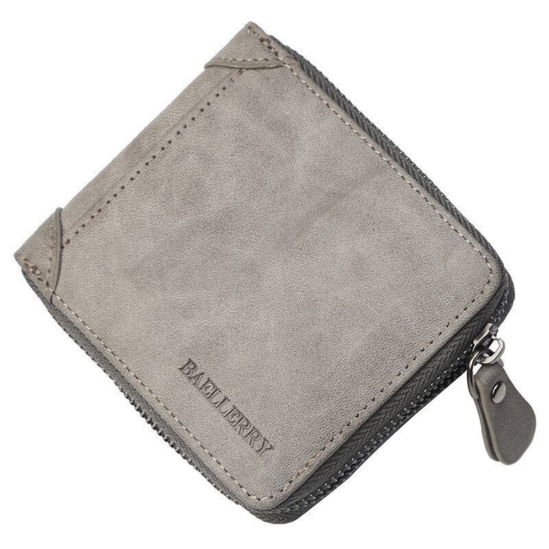 Männer Brieftasche Leder 2022 Kurze Multifunktions Horizontale Casual Zip Tasche Karte Halter Geldbörse Kupplung Männer Brieftasche: Gray