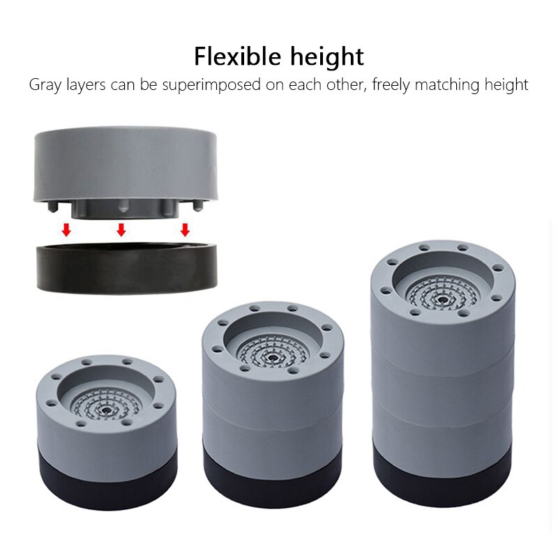 4Pcs Universal Anti-Vibration Feet Pads Washing Machine Rubber Mat Anti-Vibration Pad Dryer Refrigerator Base Fixed Non-Slip Pad