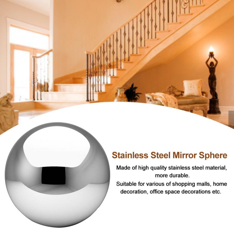 Glitter Mirror Ball Craft Decoration High Gloss Stainless Steel Ornament Hotel Sphere Silver Party Home