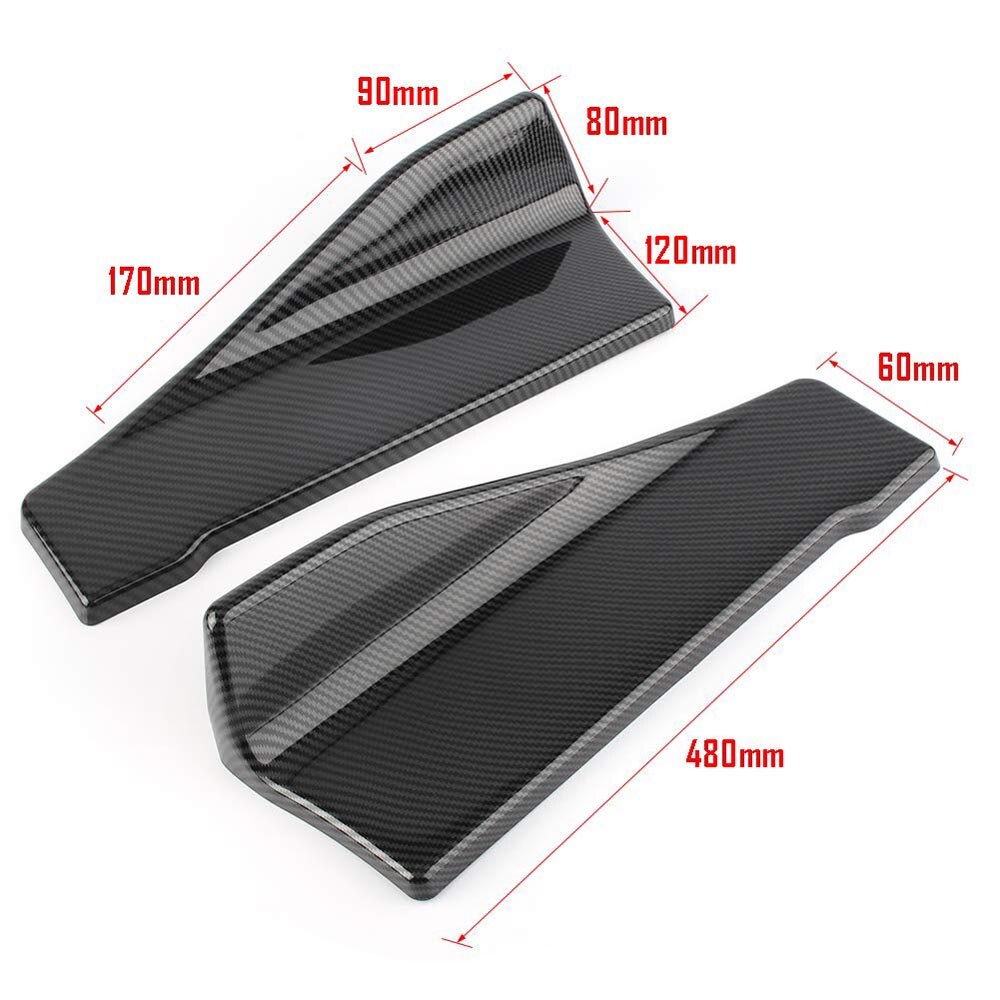 Bil stötfångare spoiler bakläpp sidokjol förlängning splitter winglet wing kit