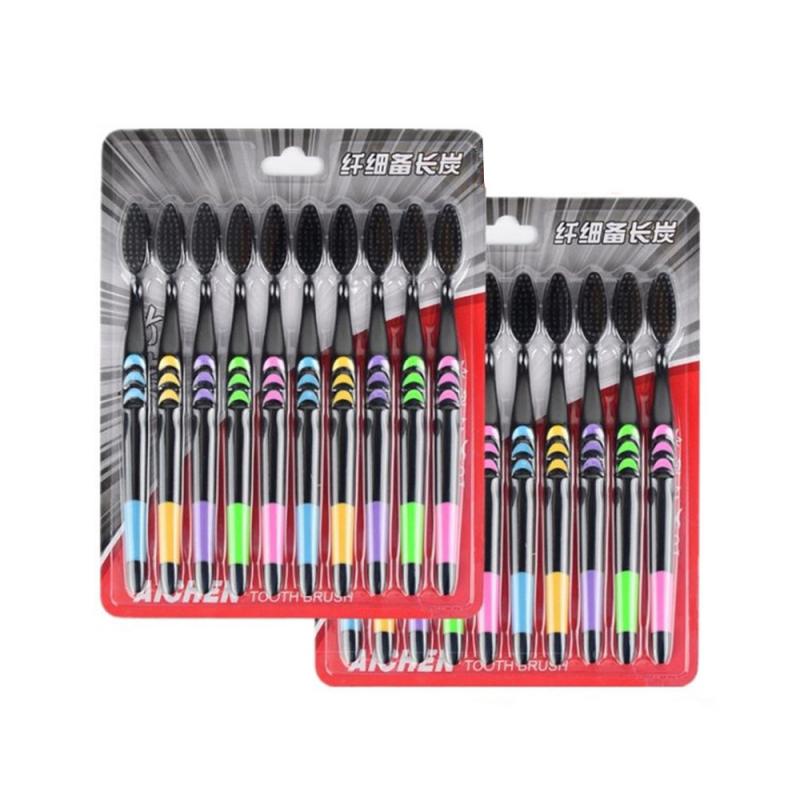 10Pcs Soft Bamboo Toothbrush Double Ultra Soft Toothbrush Dult Clean Care Gums Home Unisex Tooth Brush Hygiene Care Tool