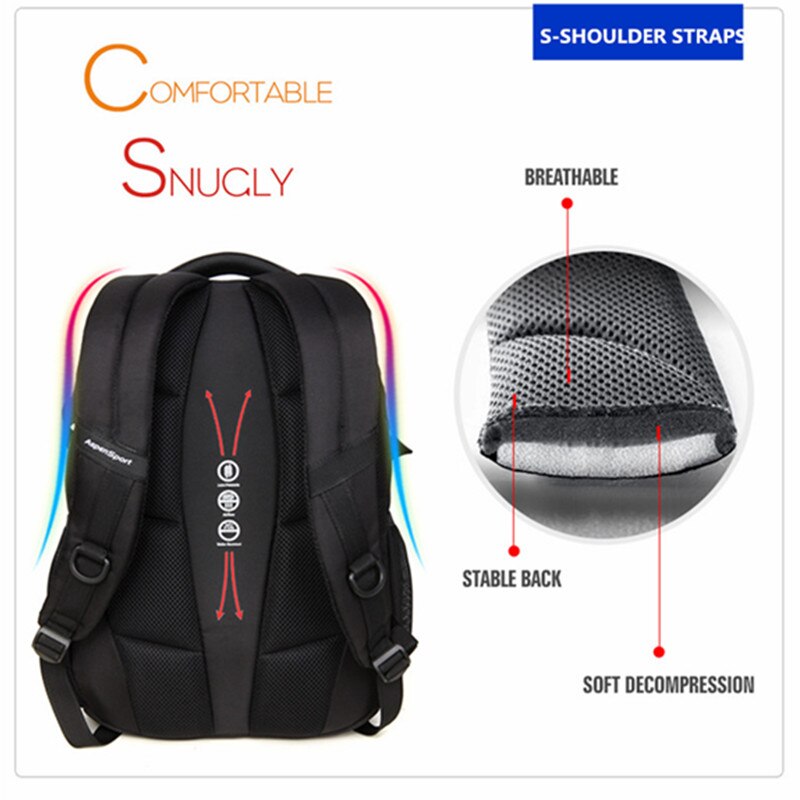 AspenSport superiore di Marca di Modo Impermeabile Zaino unisex sacchetto di Scuola degli uomini per il computer Portatile Donne Borsa per taccuino Zaino 15.6 a17 Pollici