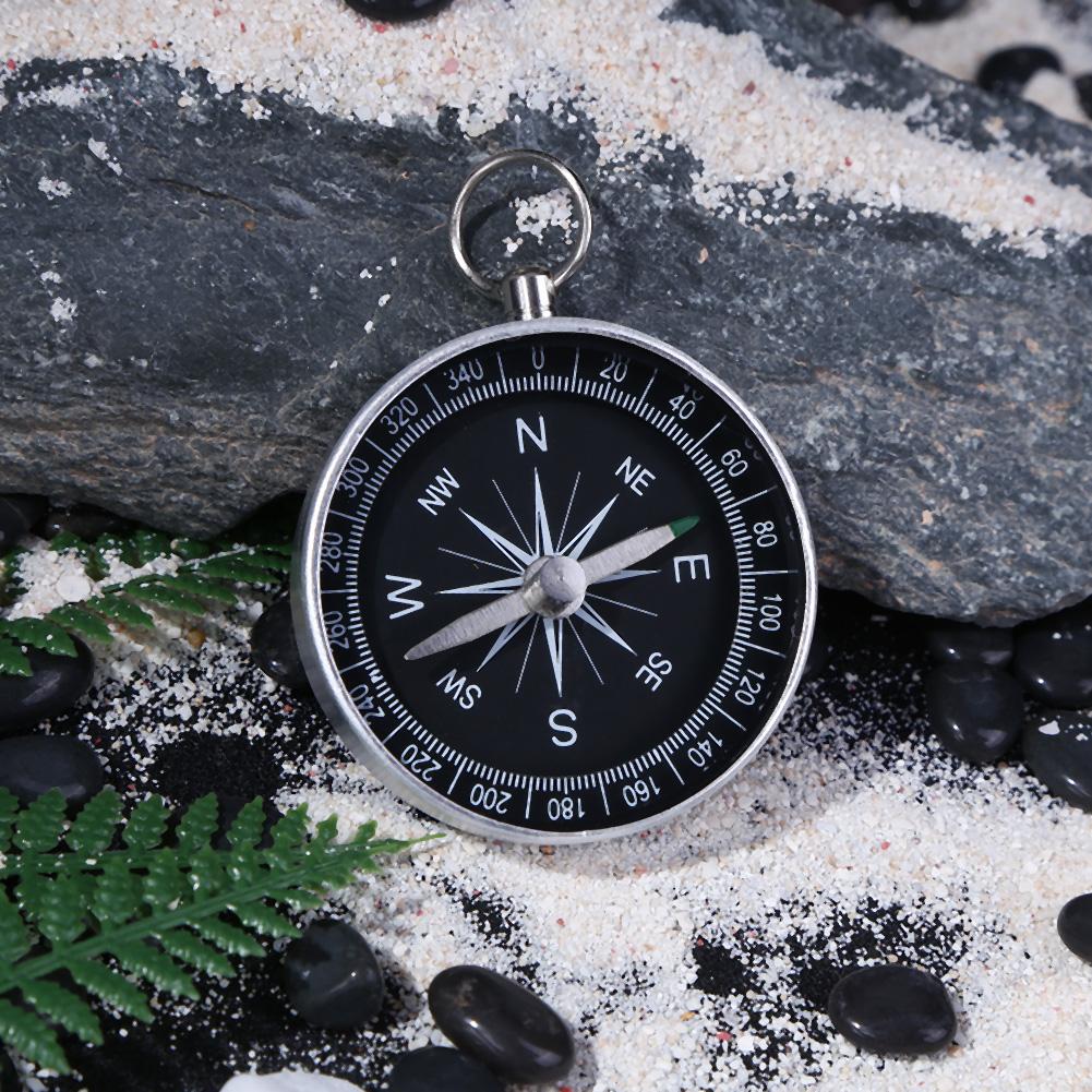 Portable Aluminum Lightweight Emergency Compass Outdoor Survival Compass Tool Navigation Wild Tool Black Brujula Chaveiro
