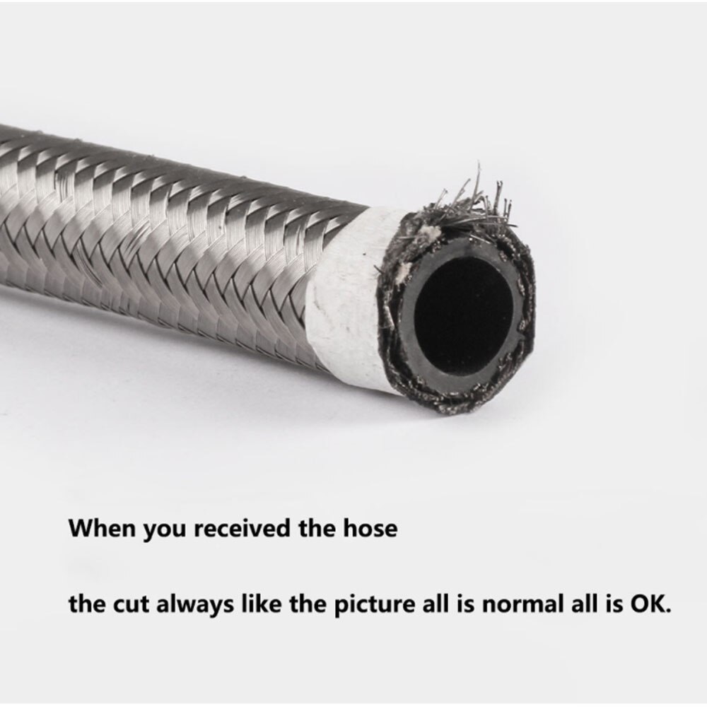 1M AN4-AN12 Stainless Steel Universal Oil Hose End Fuel Hose Double Braided Fuel Line Turbo Oil Cooler Hose 1500 PSI