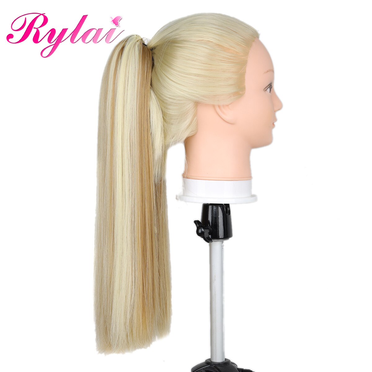 Straight Ponytail Hair Extensions Claw Clip Synthetic Pony Tail Extensions 18 Inches For Women Beautyhair By RYLAI: P27/613