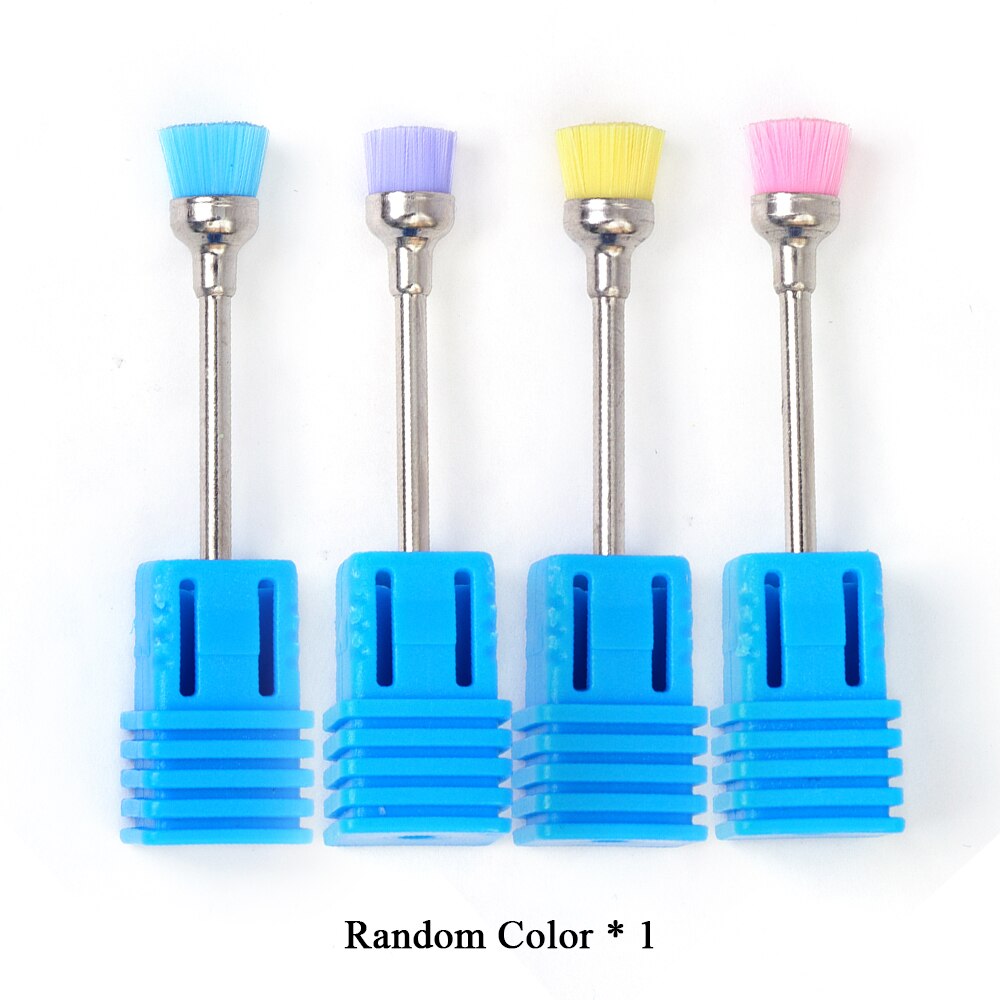 1 Uds. Cepillo de limpieza de uñas broca para manicura eléctrica herramientas de pulido artístico de uñas de Color aleatorio broca de uñas BENJ102