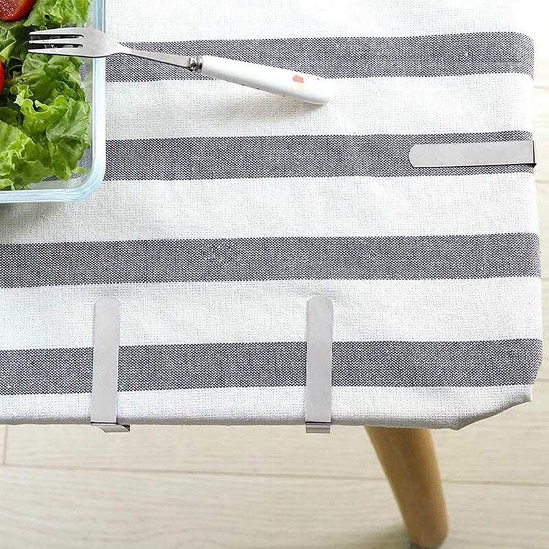 12 Pcs Stainless Steel Tablecloth Clip,Non-Slip Adjustable Table Cover Clamps Clip Table Cloth Holders for Party Picnic CNIM