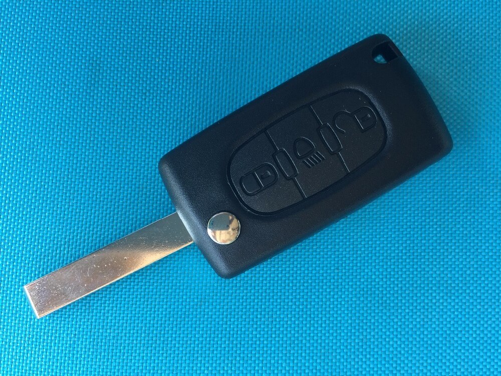 Für Citroen C4 Picasso 3 Taste Key FOB Remote Fall Flip Shell Blank Licht HU83 Klinge Uncut Mit Nut Auto zubehör Teile