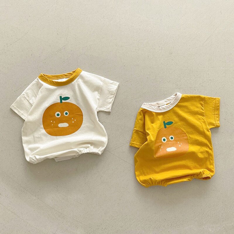 Body con estampado de dibujos animados para niño recién nacido y niña, mono fino de algodón a la , color Naranja, novedad de verano,: Orange / 12 meses