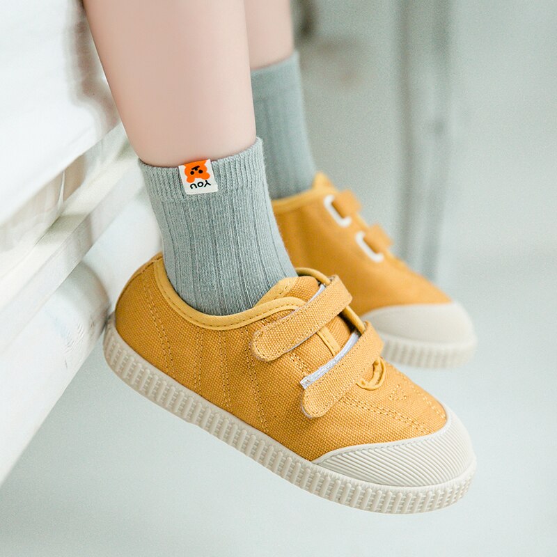 1-12y Toddle calcetines para niños niñas Otoño Invierno peine algodón calcetines cortos niños niñas calcetines color sólido 5 par/pack c105
