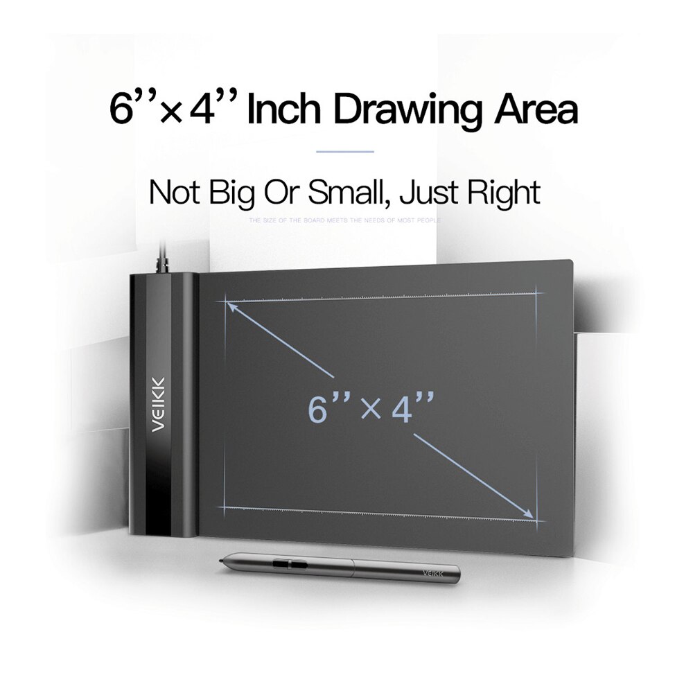 S640 graphic Pen tablet 6 x 4 inch Ultra Thin OSU Digital Drawing Tablet with Battery-Free Pen 8192 Levels Pressure