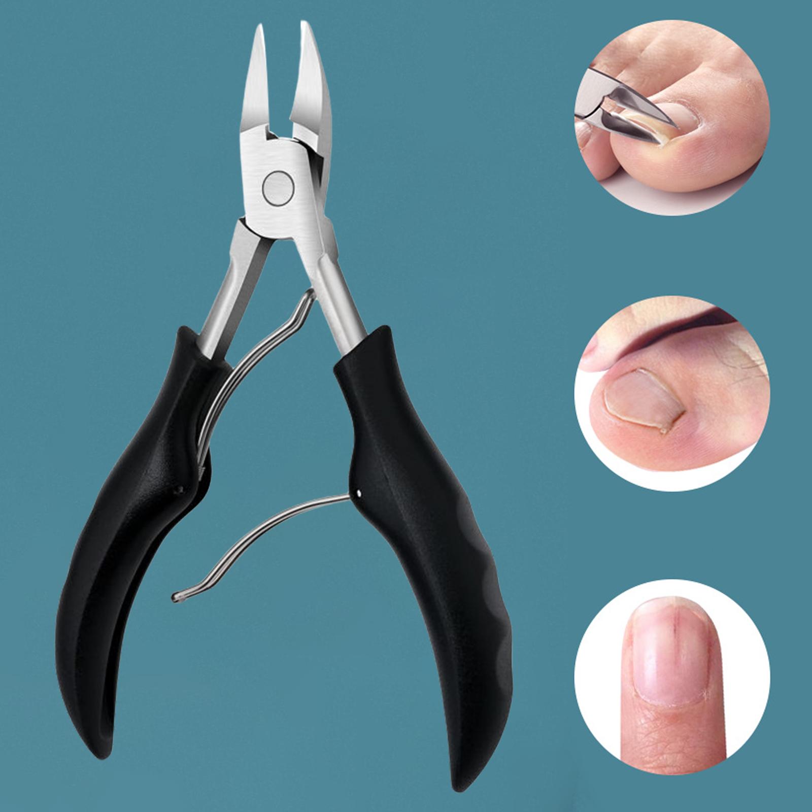 Olecranon Toe Nail Clippers Solid Tool Eagle Mouth Nail Clipper for Thick Toenails Ingrown Toenails Hard Nails Inlay Seniors: Black  