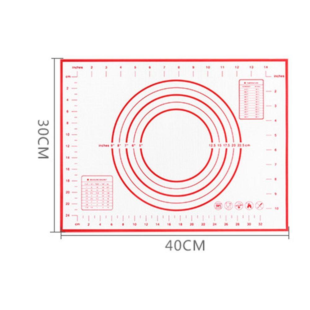 50*40/30*40cm Silicone Baking Mat With Scale Rolling Dough Pad Kneading Dough Mat Non Stick Pastry Sheet Oven Food Grade Liner: Red M